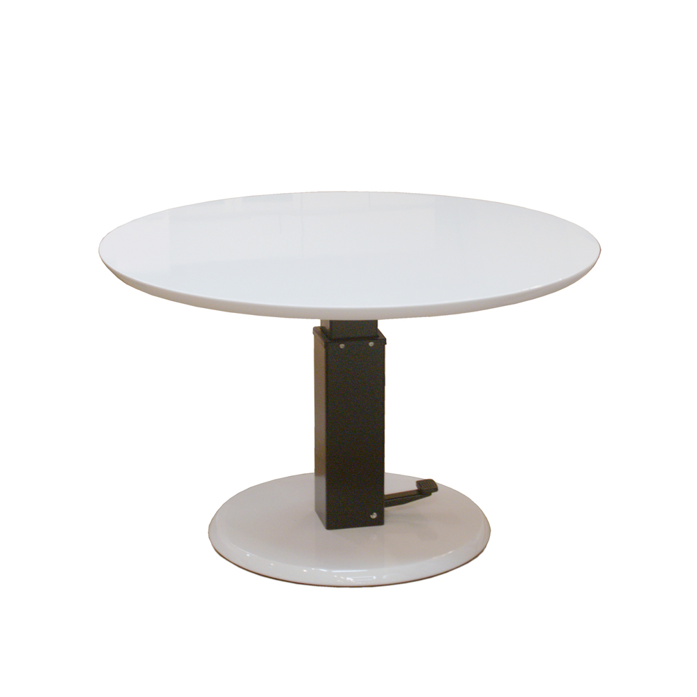 サイドテーブル・ナイトテーブル・ローテーブルナチュラル+ ホワイトテーブル 油圧昇降式テーブル昇降テーブルダイニングテーブル