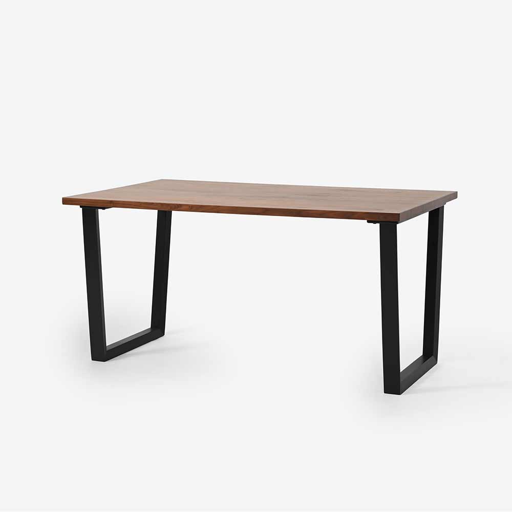 ダイニングテーブル「ラルコ」ウォールナット材天板 脚ブラック色 全3 
