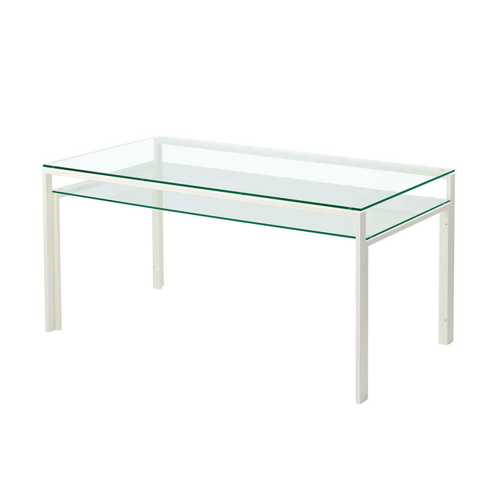 ダイニングテーブル「DT フレームホワイト色」全３サイズ ガラスの 