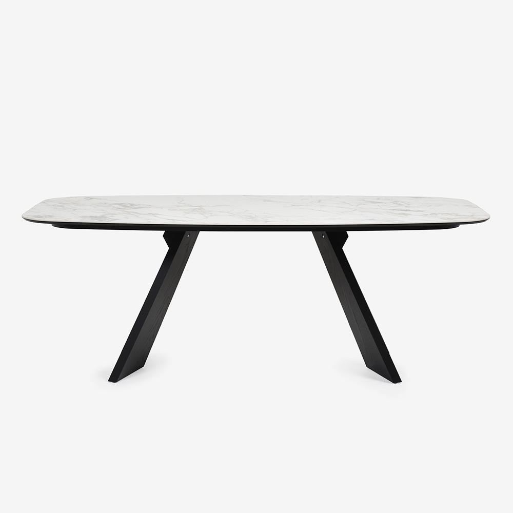 Calligaris(カリガリス)ダイニングテーブル「Icaro CS4115-FB 200」幅199cm 天板セラミックガラス P2Cホワイトマーブル