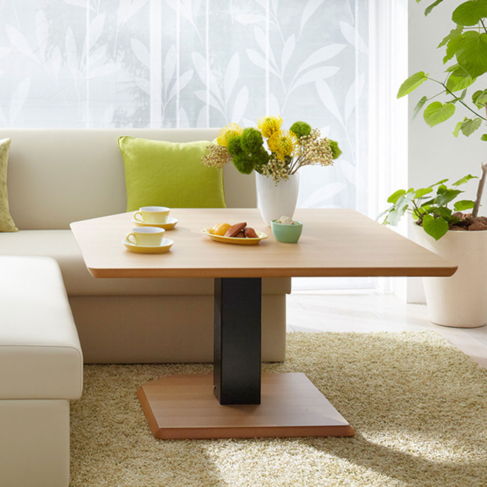 昇降式テーブル「フィット Aタイプ(五角形) ロータイプ」幅102ｘ高さ42〜54cm 全5色