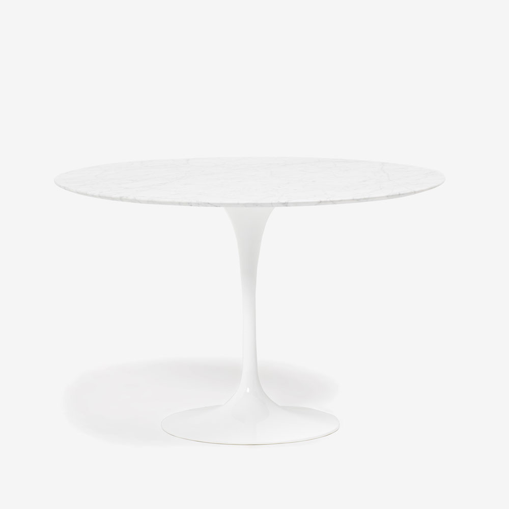 ダイニングテーブル「IM7040 円形タイプ」円形 直径110cm 天然石 ホワイトカラーラ