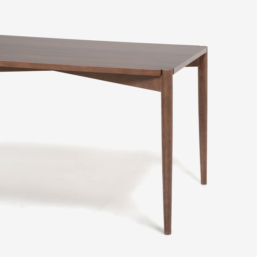 秋田木工　ダイニングテーブル「リュッケ」ブナ材 ウォールナット材色 全2サイズ