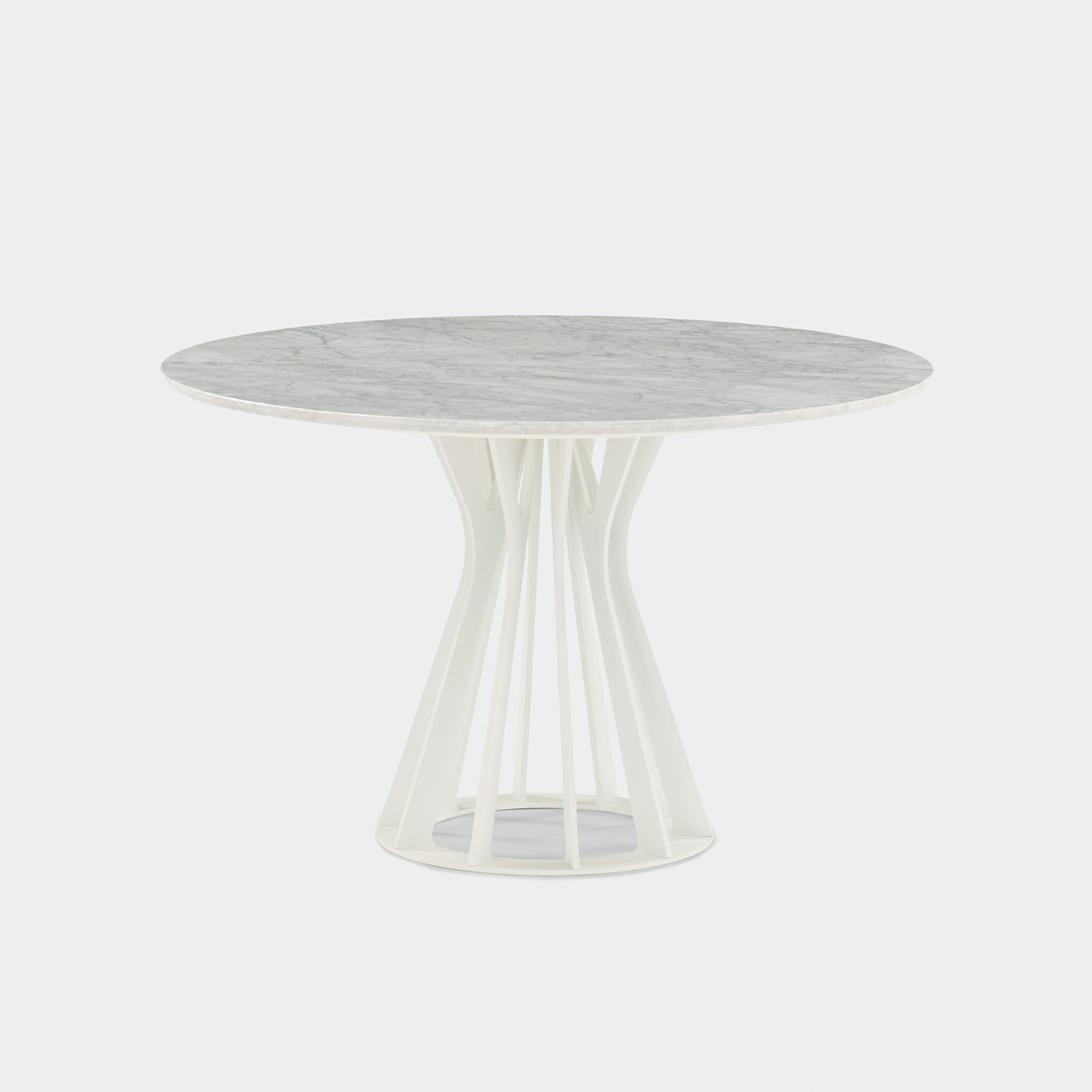 ダイニングテーブル「IM8500」円形 直径115cm 天然石 ホワイトカラーラ【フェア対象品 5%OFF】