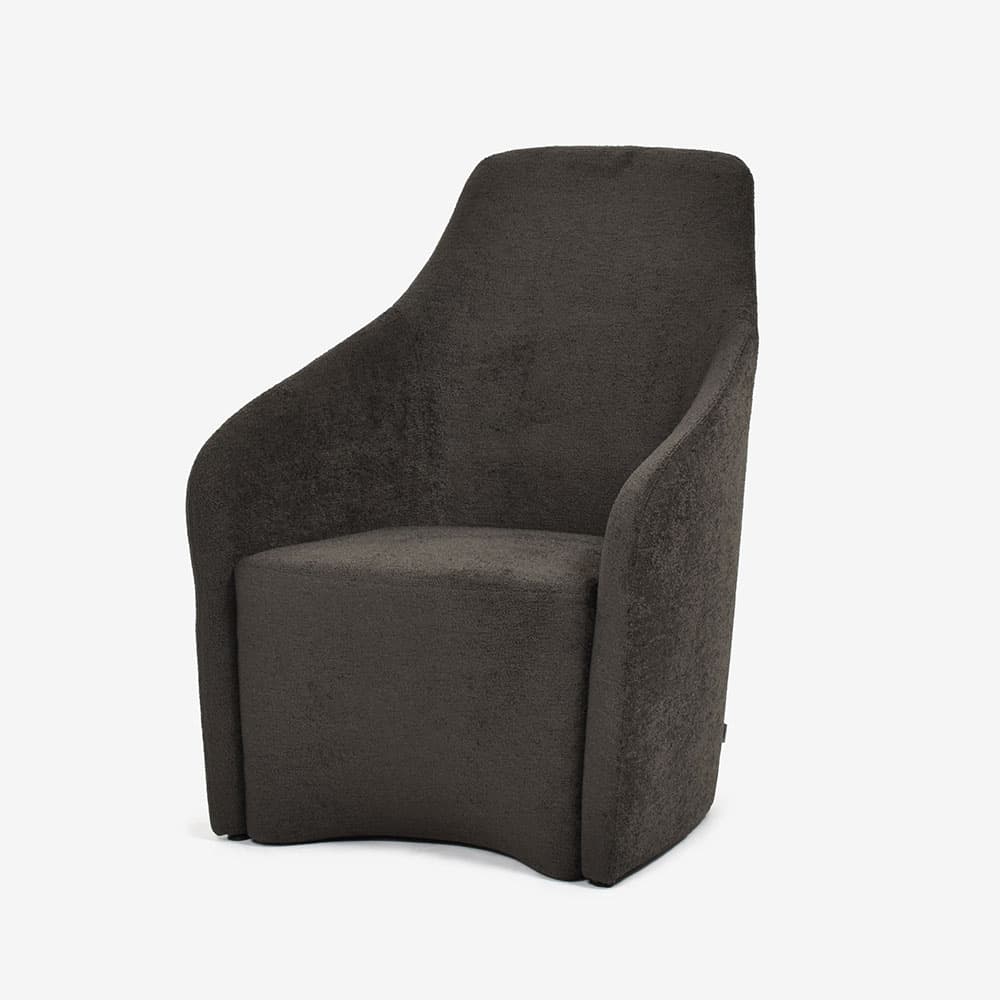 erba(エルバイタリア)アームチェア「アダ」幅70cm 布ブラウン色 #0FAVOLA603【お手入れキットの特典付き】