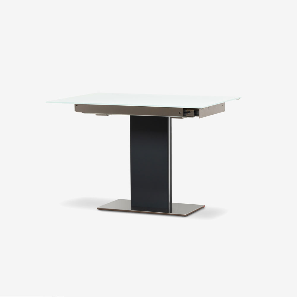 伸長式ダイニングテーブル「BINGO P4600/E」幅110-145-180cm ガラス天板