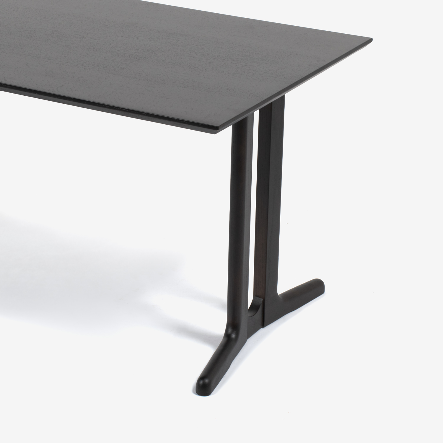 ダイニングテーブル「フィル3」レッドオーク材ダークブラウン色　2本脚ハイタイプ（高さ717）天板2タイプ（角型・角丸型）全4サイズ