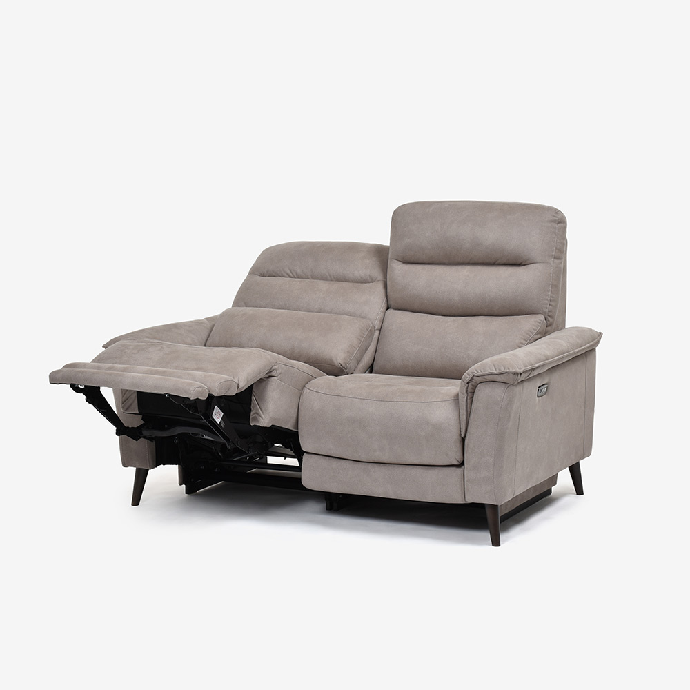 電動リクライニングラブソファ 2人掛け 幅160cm「レイーダ」布#B-946 シルバー色【セール対象品のため24%OFF】【お手入れキットの特典付き】