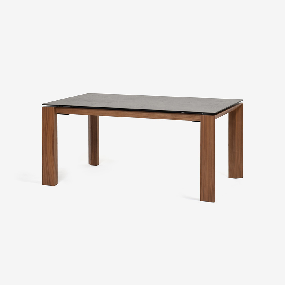 Calligaris(カリガリス)伸長式ダイニングテーブル「Omnia CS4058-R」幅160-220cm 天板セラミック P321グレー/脚部ウォールナット材 P1GW