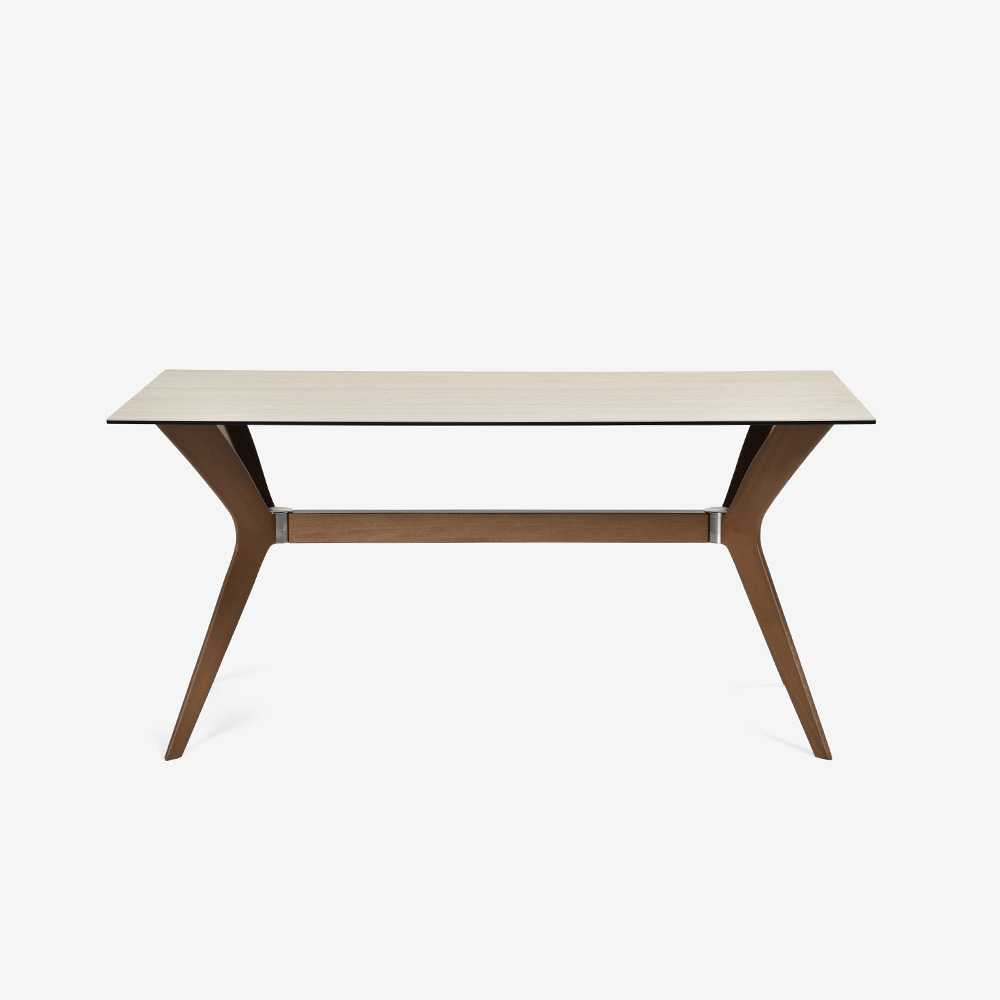 Calligaris(カリガリス)ダイニングテーブル「Tokyo CS18-FR」天板セラミックガラス P32Cホワイトトラバーチン色/脚部ビーチ材 P1GW CANALETTO WALNUT 全2サイズ