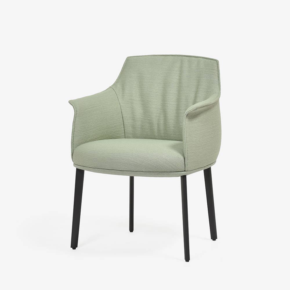 PoltronaFrau(ポルトローナ・フラウ)ダイニングチェア(アーム付き)「アーチボルドラージ」布ピスタチオ色 #C Pistachio