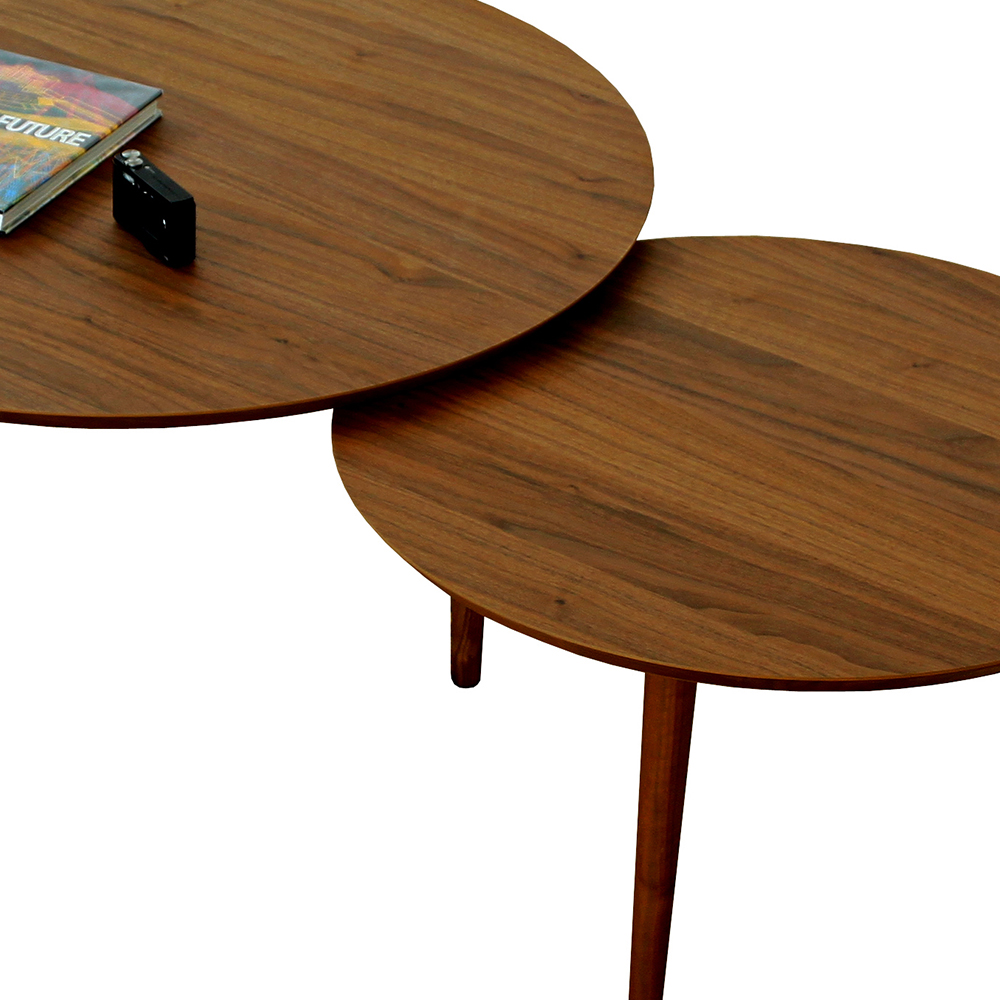 リビングテーブル「バルーン90-2」2連伸長式 ウォールナット材
