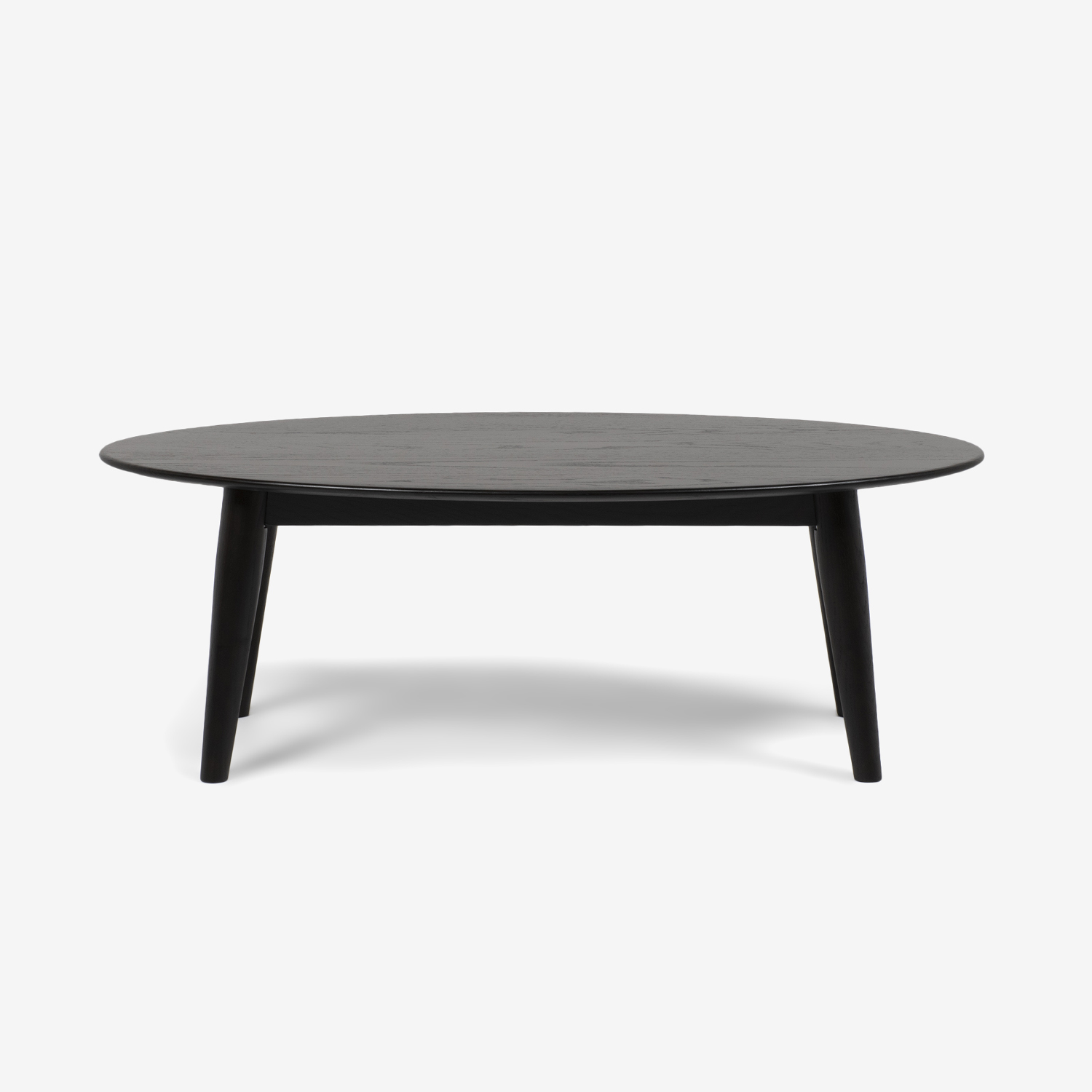センターテーブル｢シネマ2｣楕円型 レッドオーク材 ダークブラウン色