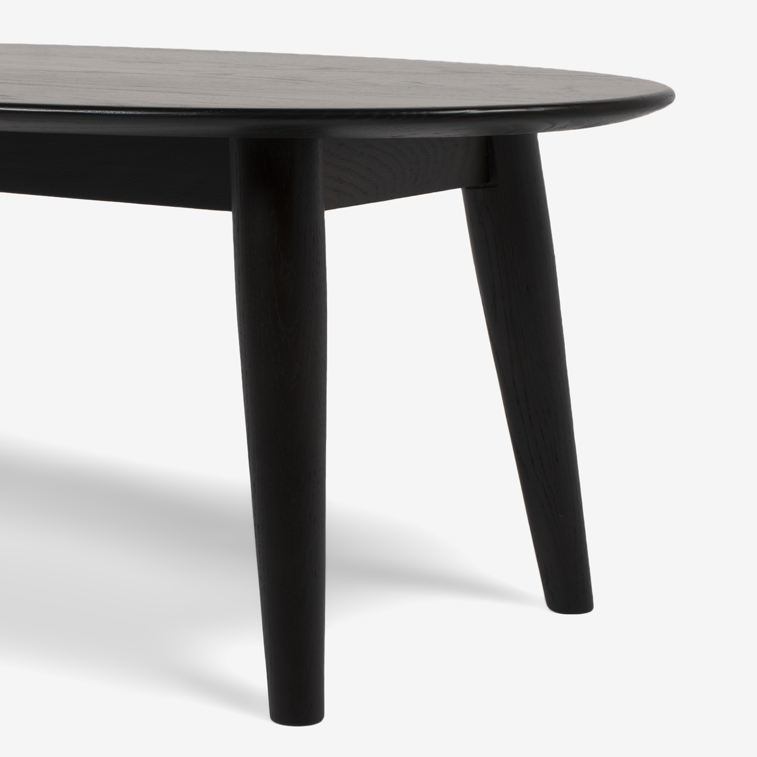 センターテーブル｢シネマ2｣楕円型 レッドオーク材 ダークブラウン色