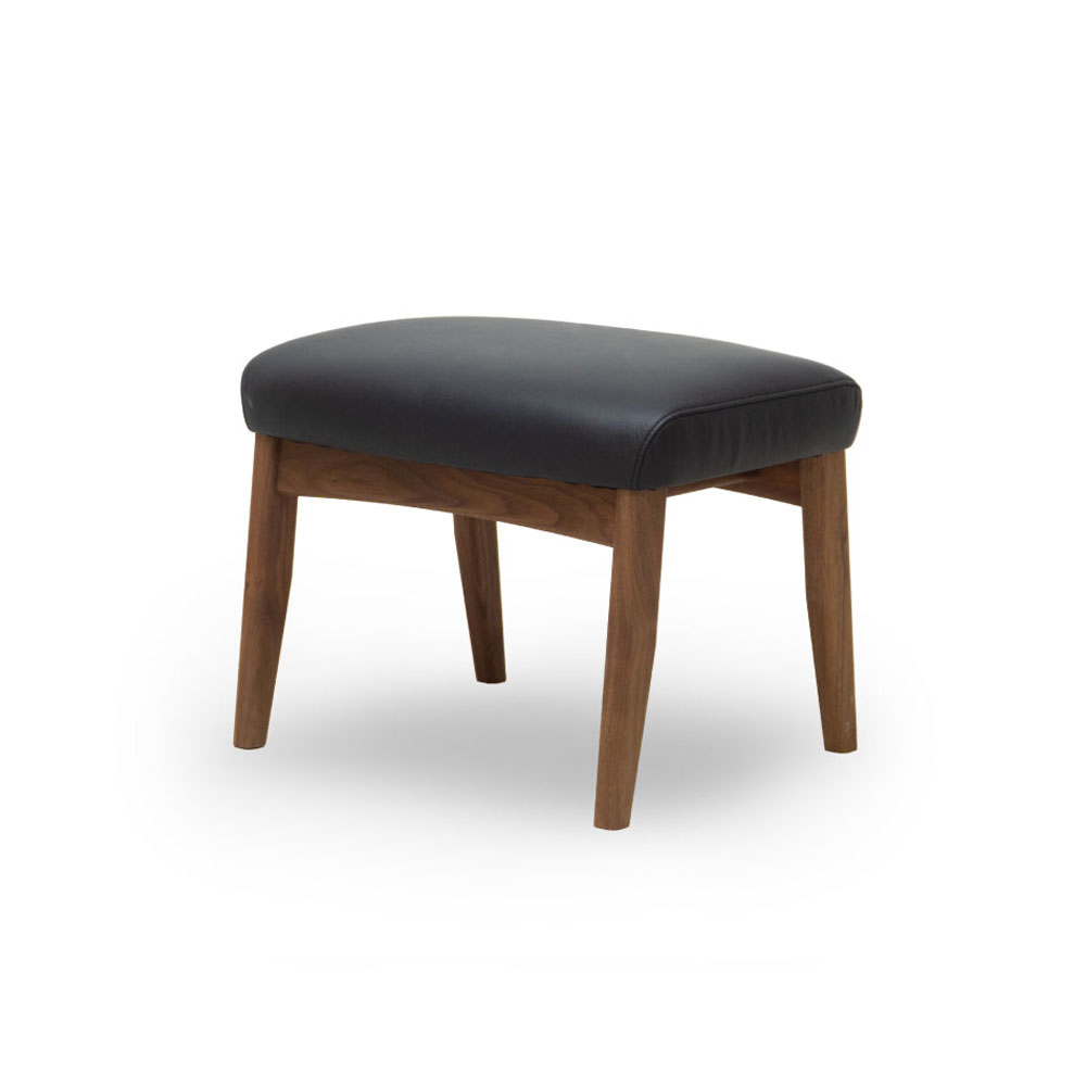 MASTERWAL(マスターウォール)オットマン「R42OT-WN」ウォールナット材 革#6RIO0015ブラック【受注生産品】
