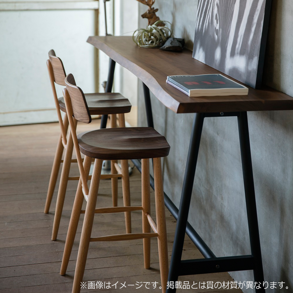 テーブル作業台アンジェリックカウンター テーブル  幅200cm  ダークウォルナット× アイアン風ブラック