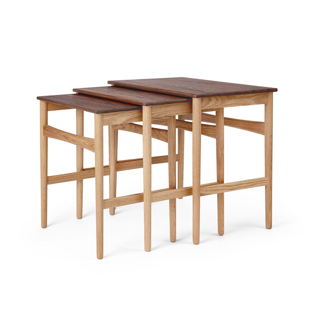 カール・ハンセン&サン ネスティングテーブル「CH004」ウォールナット材/オーク材オイル仕上げ(3個1組) 【受注生産品】