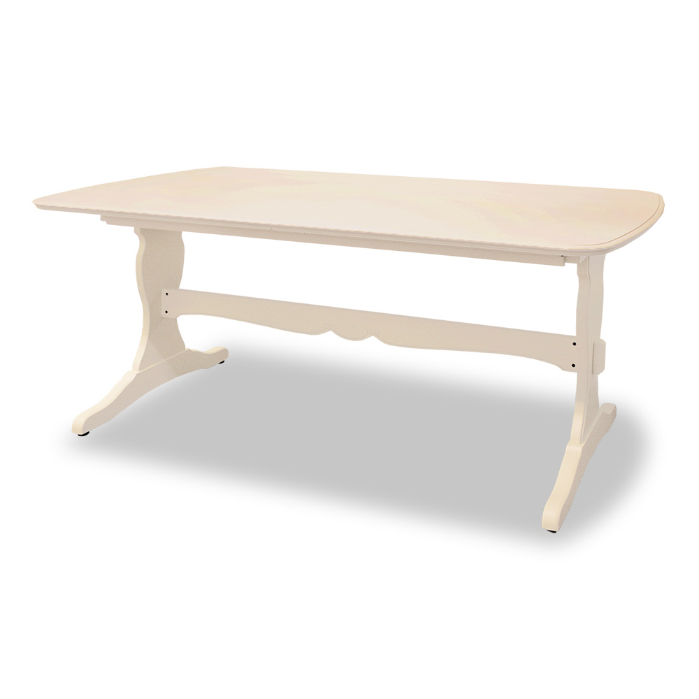 伸長式ダイニングテーブル「フルール165 WH」幅165-205cm リンデン材ホワイトウォッシュ色【フェア対象品 5%OFF】