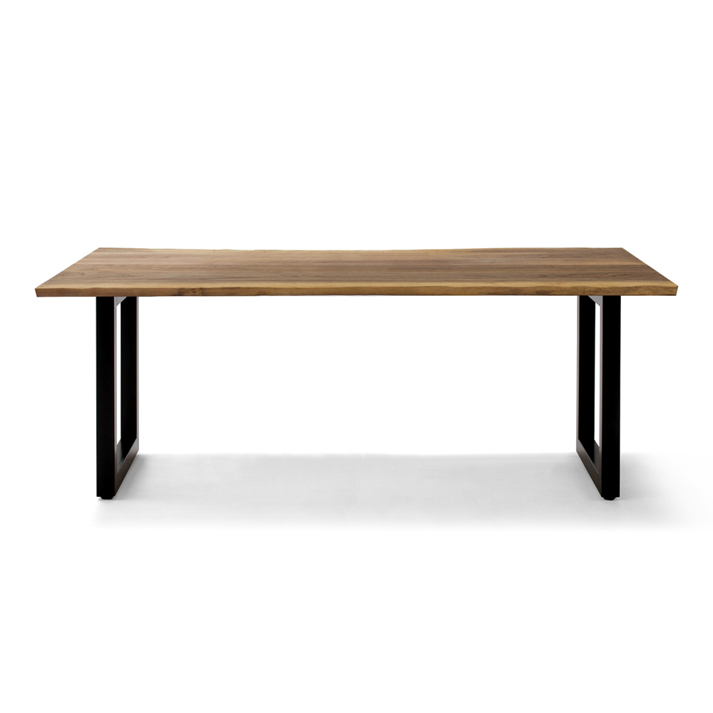 MASTERWAL(マスターウォール)ダイニングテーブル「WILDWOOD LIVE EDGE ワイルドウッド ライブエッジ WWLEDT1890SL」幅180cm ウォールナット材 オイル仕上げ スチール脚ブラック 【受注生産品】