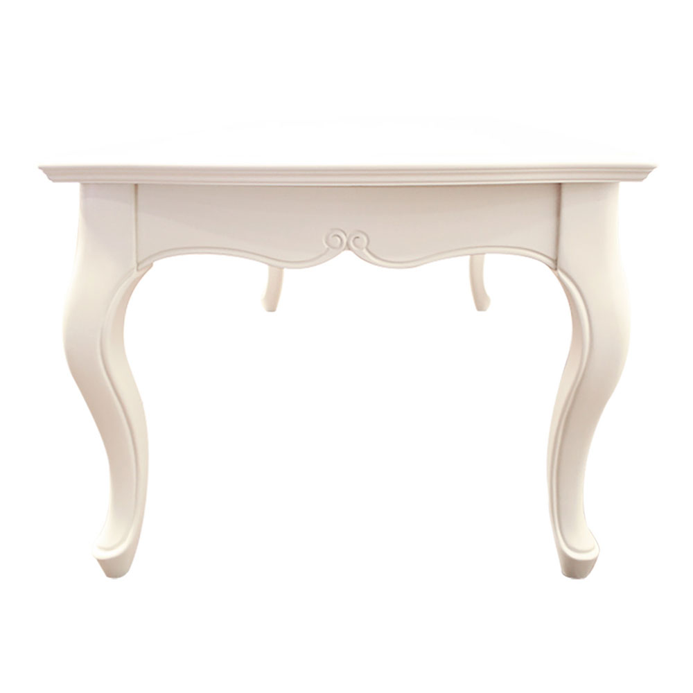 センターテーブル「フルール110 WH」幅110cm リンデン材ホワイトウォッシュ色