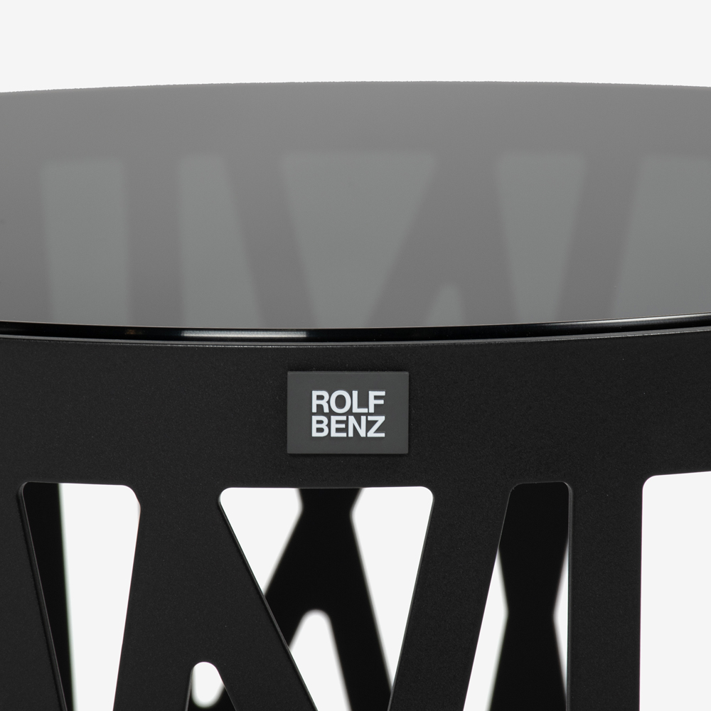 ROLF BENZ（ロルフベンツ）サイドテーブル(丸) 「8330-107」 ガラス ブラック色【次回入荷未定】