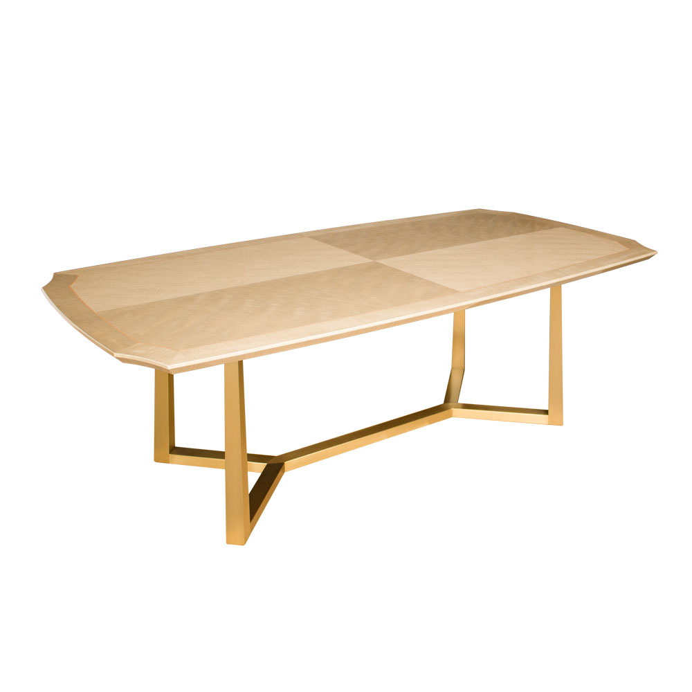 ダイニングテーブル「CORZA コルザ No.1」シカモア(SK-12)/脚ゴールド【受注生産品】