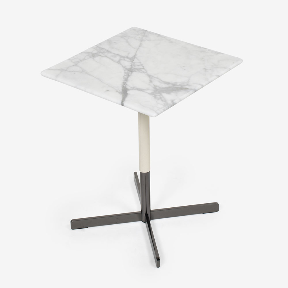 PoltronaFrau（ポルトローナ・フラウ）サイドテーブル「ボブ スクエア」ハイタイプ 40cm角 大理石アラベスカート