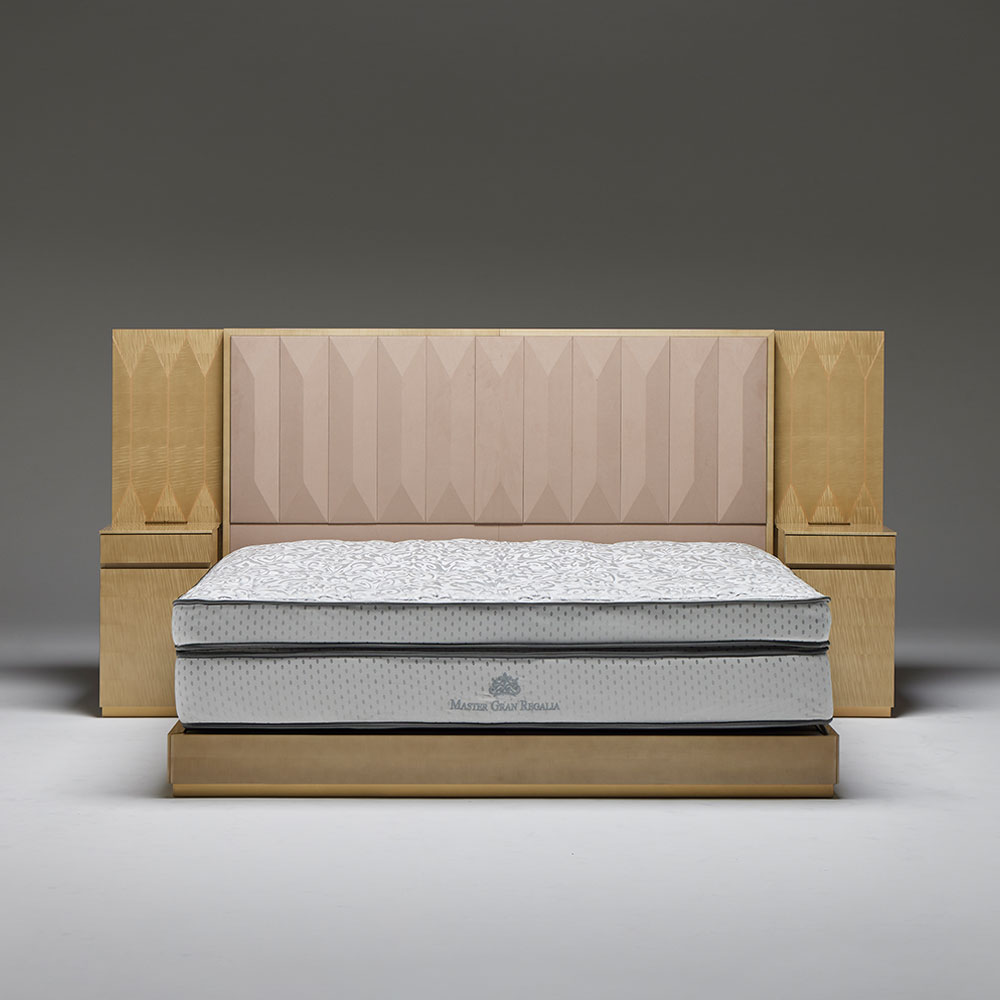 ベッドフレーム「YABANE」ナイトテーブル付き シカモア(SK-12)/ディナミカKR0309 全4サイズ【受注生産品】