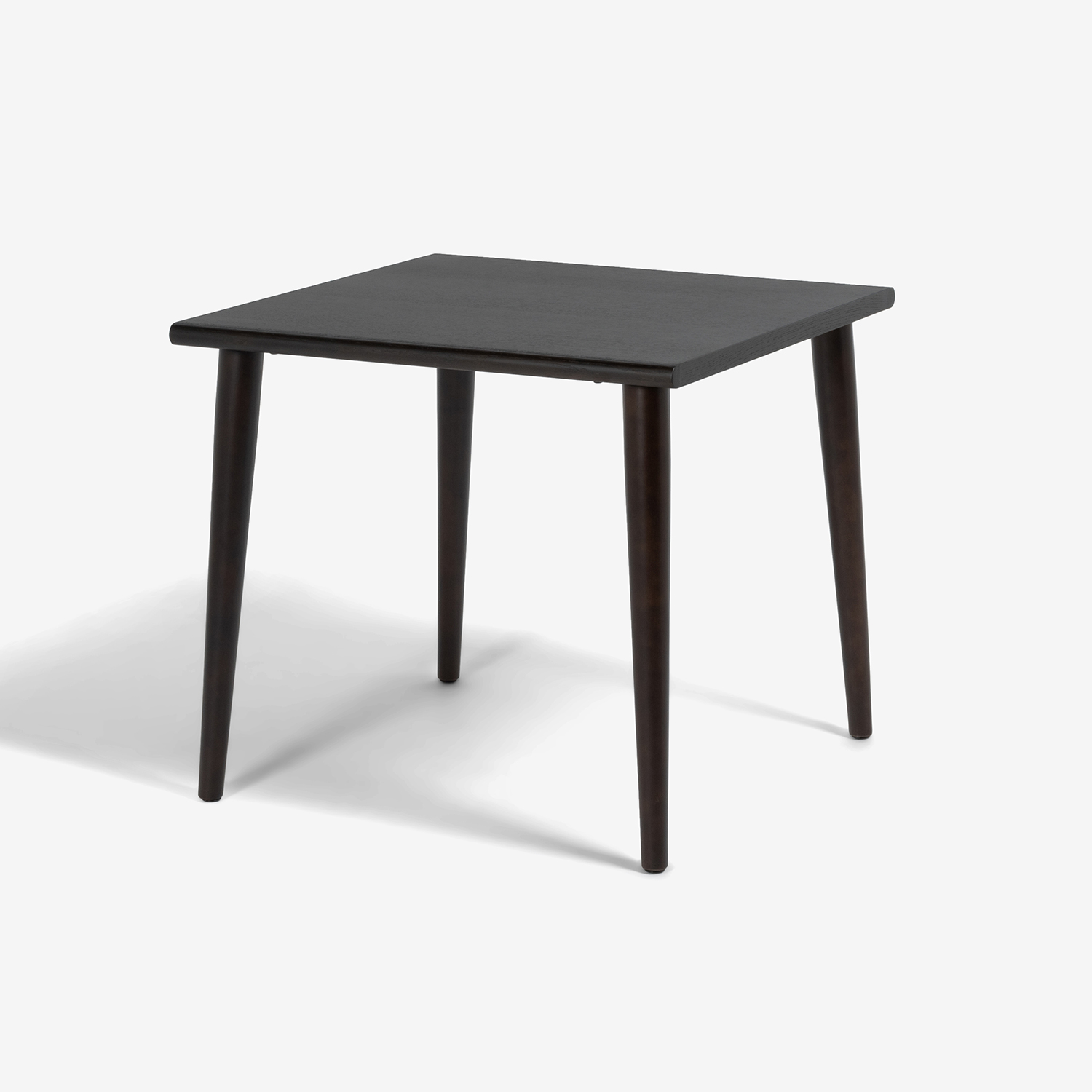 ダイニングテーブル「ユノ3」幅80cm レッドオーク材 ダークブラウン色 丸脚