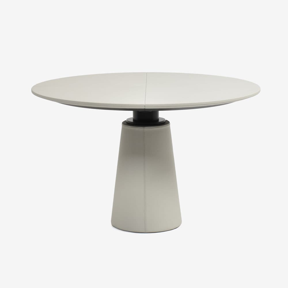 PoltronaFrau(ポルトローナ・フラウ)ダイニングテーブル 「メサドゥーエ」円形 直径120cm 革ベージュ色