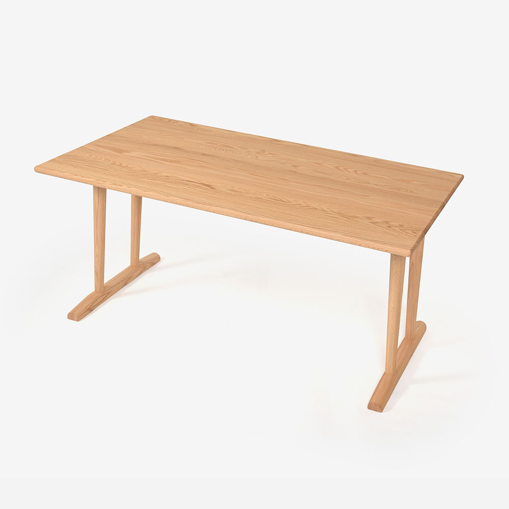 ダイニングテーブル「フィルプラス」長方形2本脚タイプ 4サイズ エッジデザイン3種 樹種・塗装色5種【受注生産品】