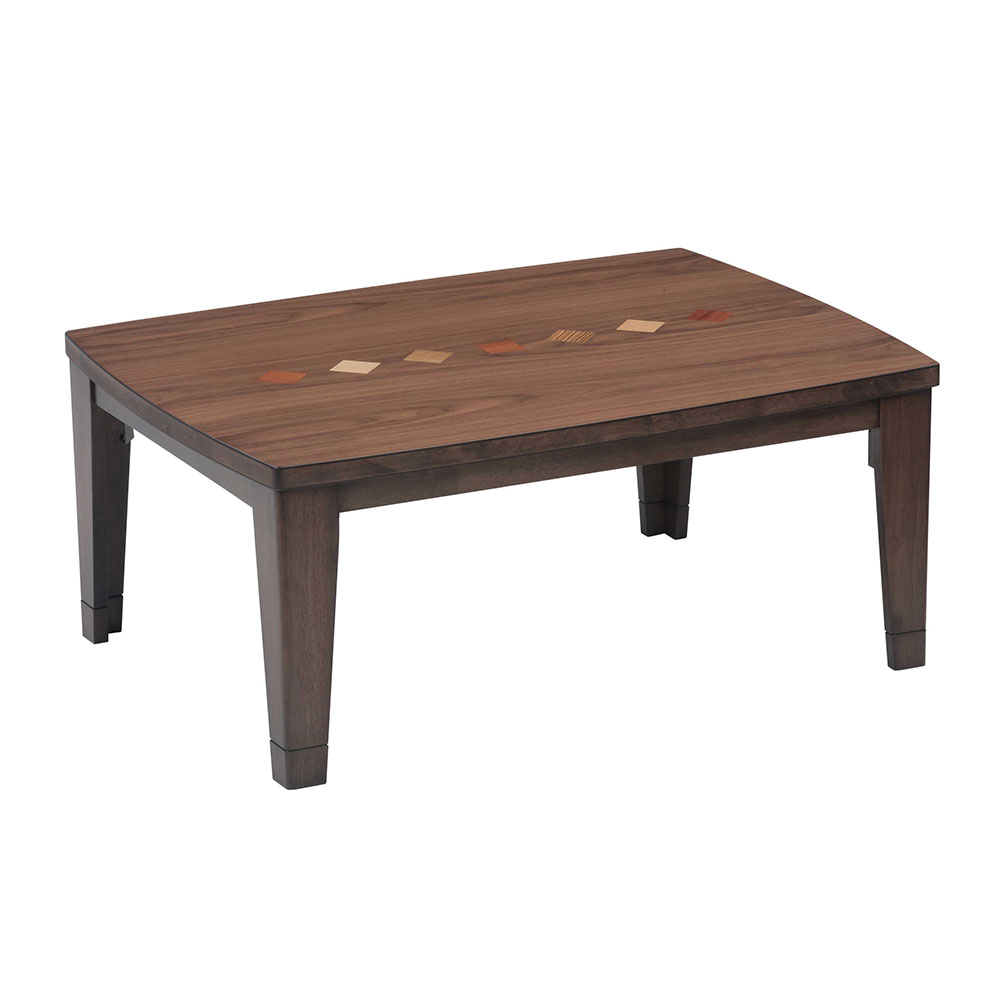 こたつ「ビター」ウォールナット材突板 ブラウン色 全3サイズ