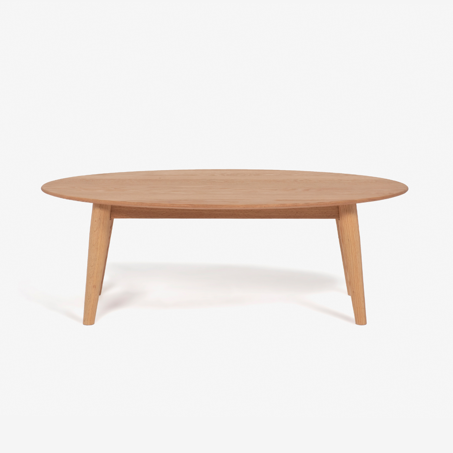 センターテーブル｢シネマ2｣楕円型 レッドオーク材 ホワイトオーク色