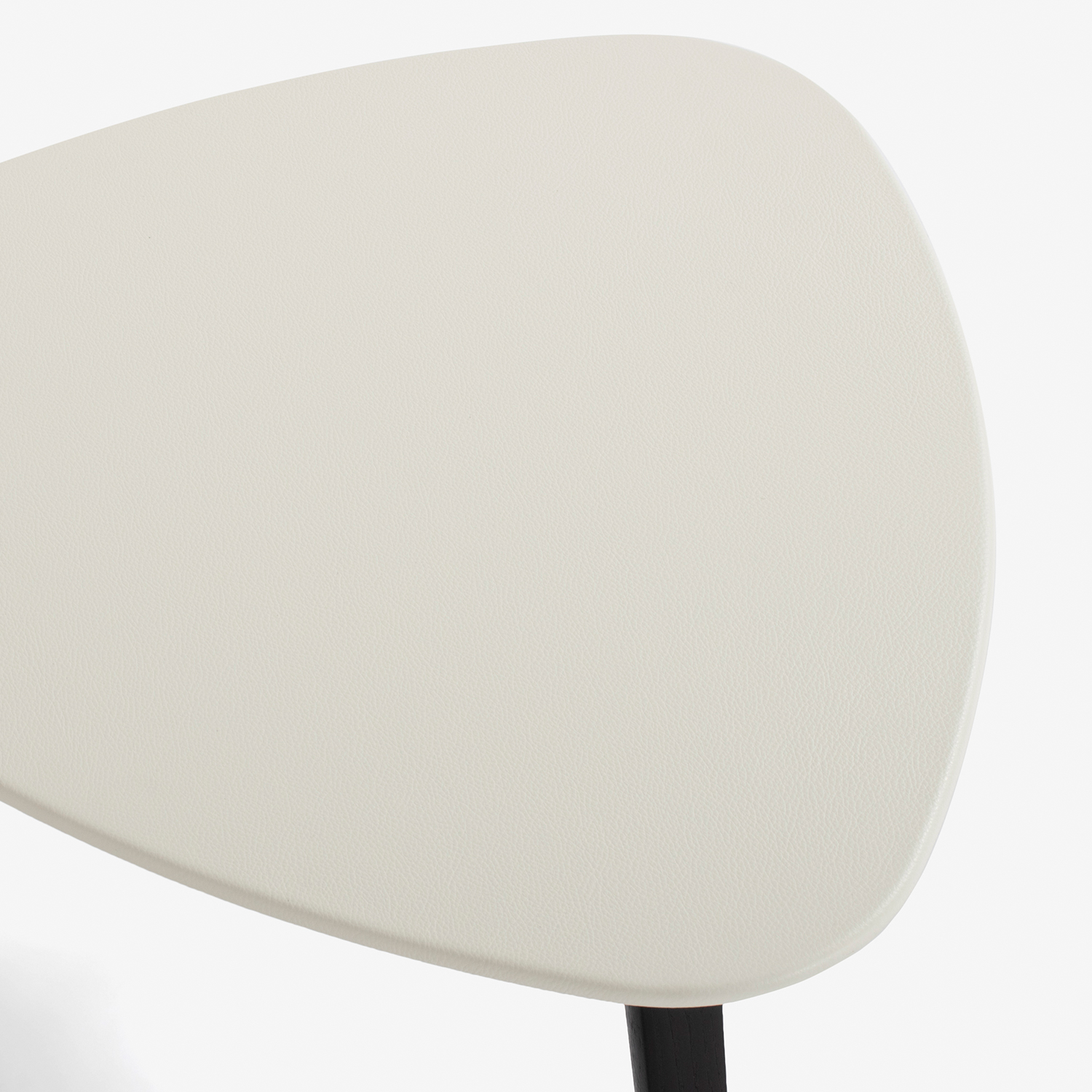 PoltronaFrau（ポルトローナ・フラウ）サイドテーブル「フィオリーレ ロータイプ」アッシュ材ダークブラウン色 天板革ホワイト色