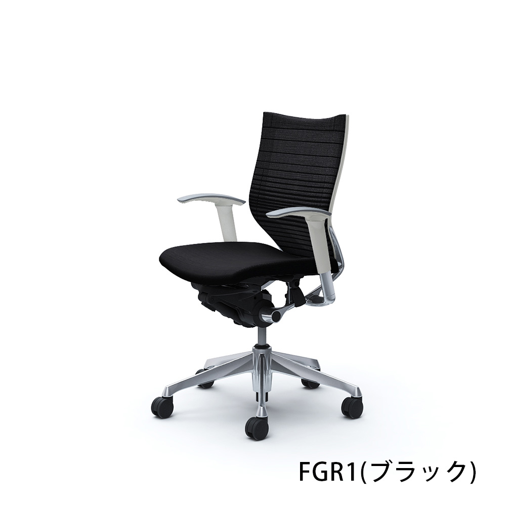 「バロンチェア CP83BW-FGR」ローバック 座面/クッション 背/グラデーションサポートメッシュ フレーム/ポリッシュ ボディーカラー/ホワイト アジャストアーム 張地全6色【受注生産品】okamura(オカムラ)