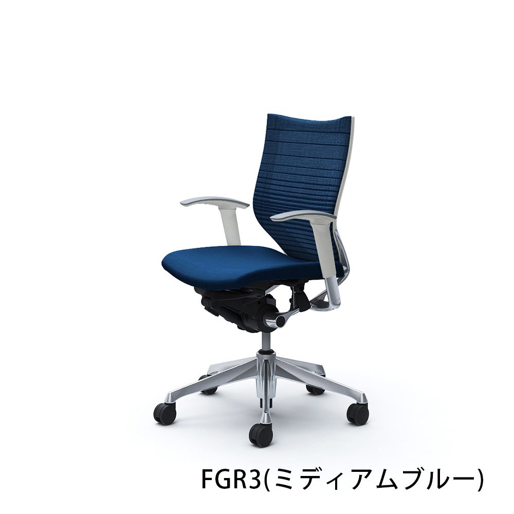 「バロンチェア CP83BW-FGR」ローバック 座面/クッション 背/グラデーションサポートメッシュ フレーム/ポリッシュ ボディーカラー/ホワイト アジャストアーム 張地全6色【受注生産品】okamura(オカムラ)