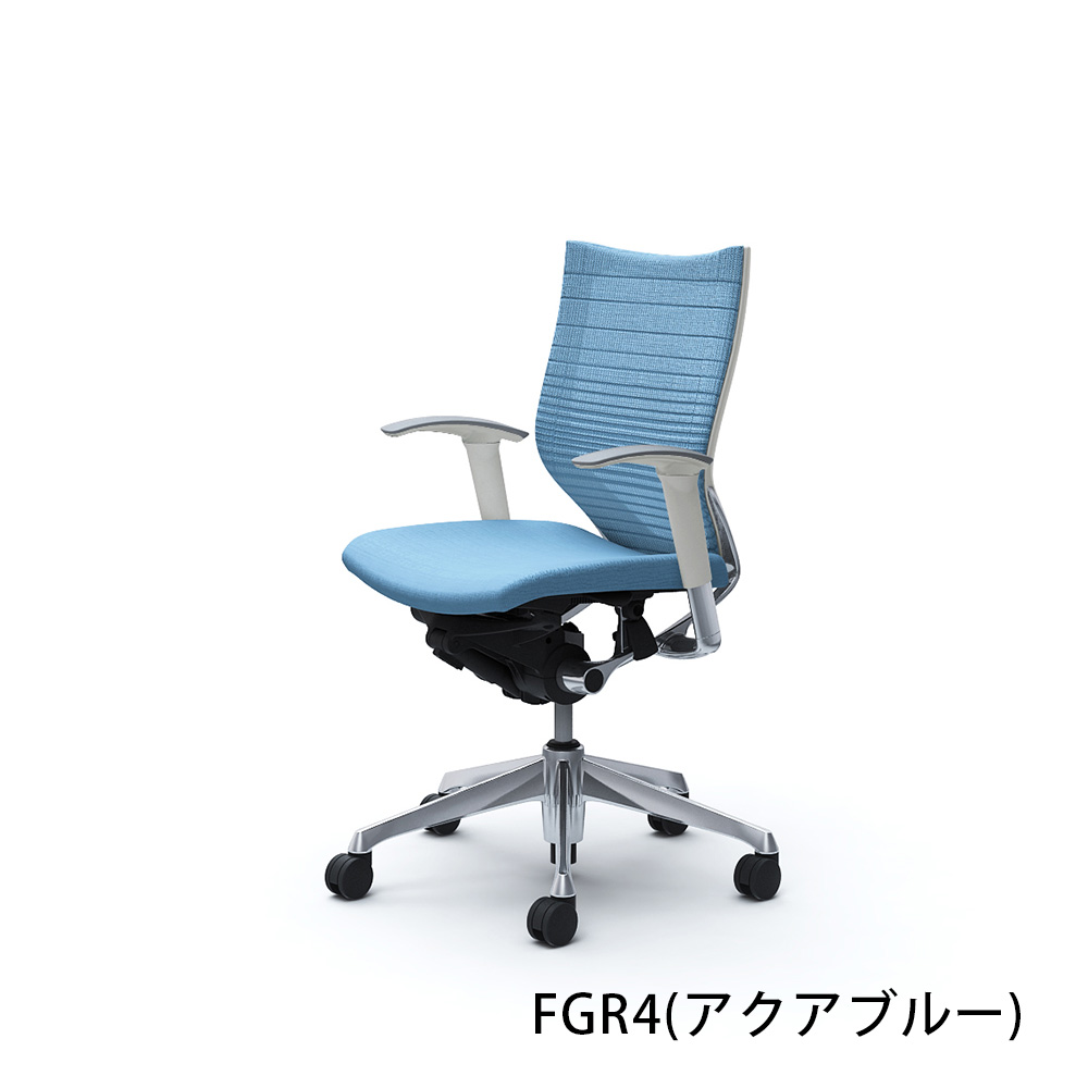 「バロンチェア CP83BW-FGR」ローバック 座面/クッション 背/グラデーションサポートメッシュ フレーム/ポリッシュ ボディーカラー/ホワイト アジャストアーム 張地全6色【受注生産品】okamura(オカムラ)