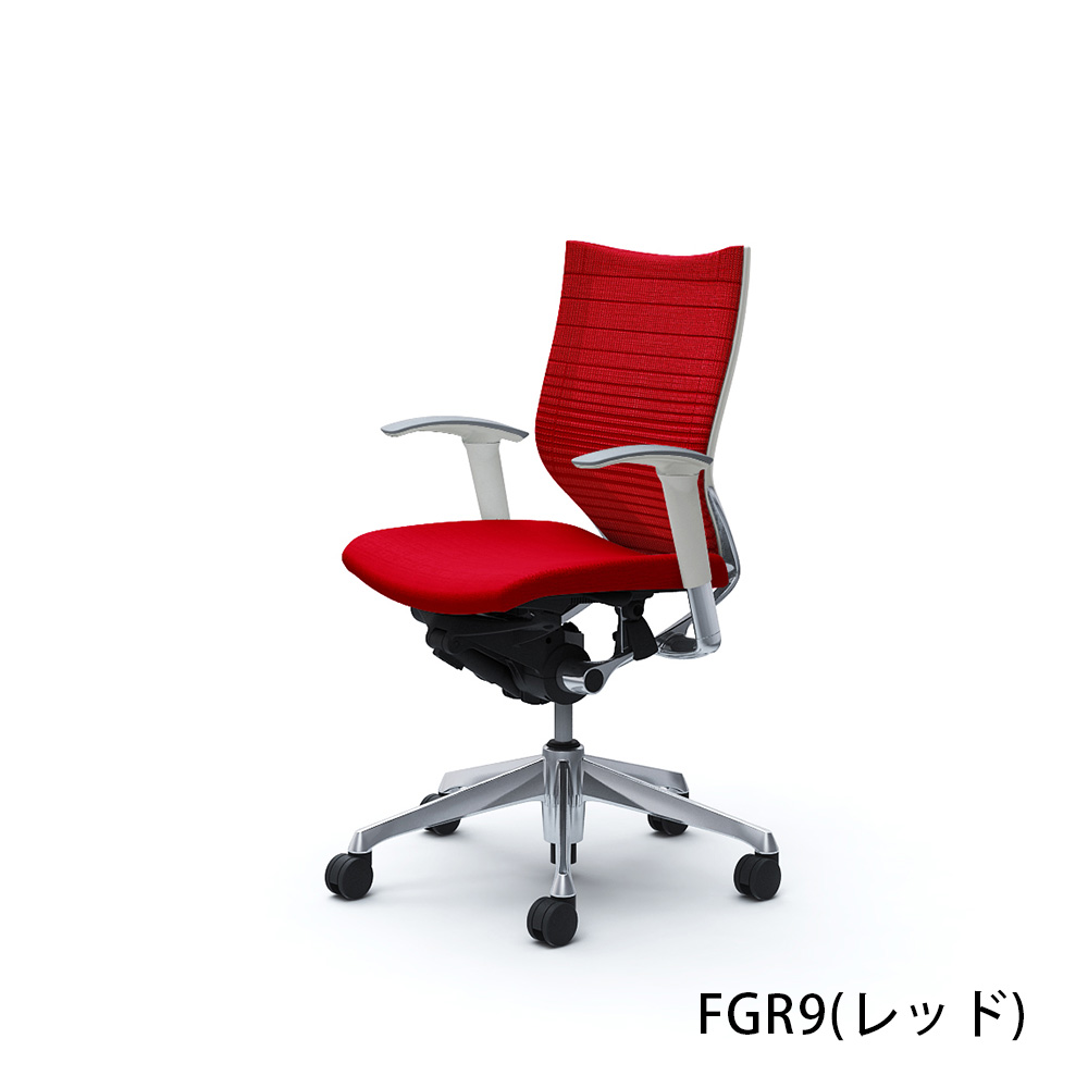 「バロンチェア CP83BW-FGR」ローバック 座面/クッション 背/グラデーションサポートメッシュ フレーム/ポリッシュ ボディーカラー/ホワイト アジャストアーム 張地全6色【受注生産品】okamura(オカムラ)