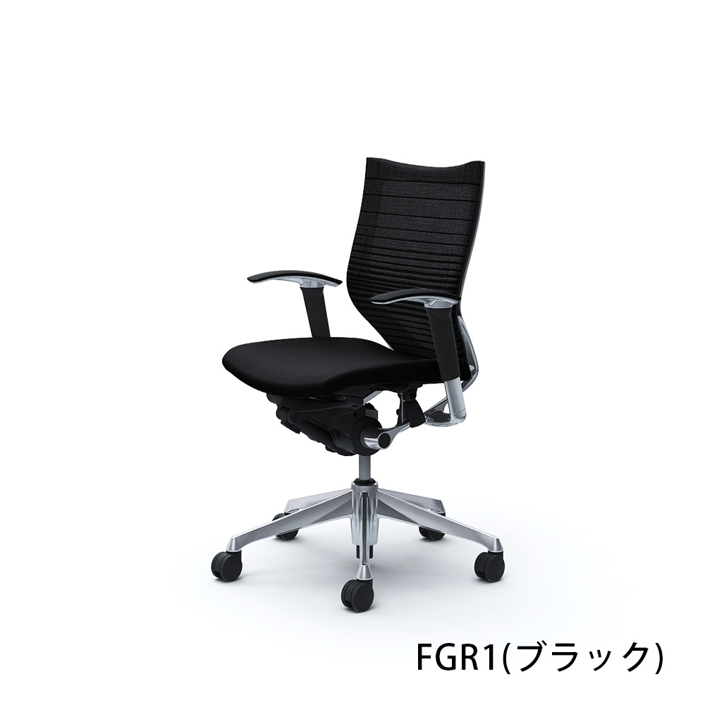 「バロンチェア CP83BR-FGR」ローバック 座面/クッション 背/グラデーションサポートメッシュ フレーム/ポリッシュ ボディーカラー/ブラック アジャストアーム 張地全6色【受注生産品】okamura(オカムラ)