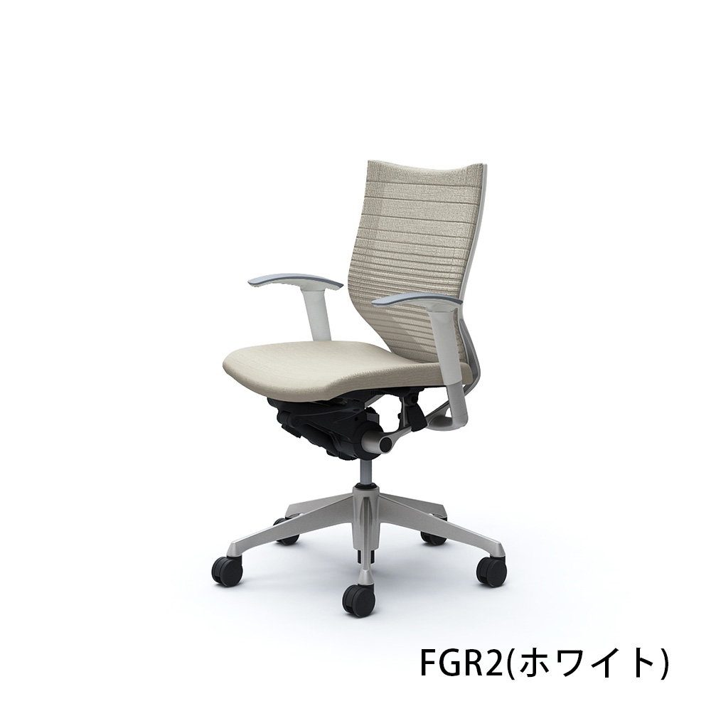 「バロンチェア CP83DW-FGR」ローバック 座面/クッション 背/グラデーションサポートメッシュ フレーム/シルバー ボディーカラー/ホワイト アジャストアーム 張地全6色【受注生産品】okamura(オカムラ)