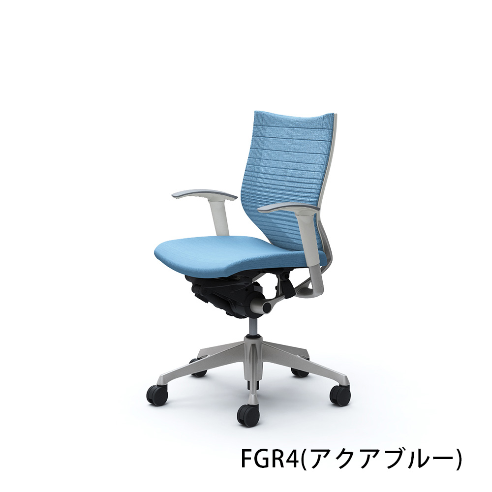 「バロンチェア CP83DW-FGR」ローバック 座面/クッション 背/グラデーションサポートメッシュ フレーム/シルバー ボディーカラー/ホワイト アジャストアーム 張地全6色【受注生産品】okamura(オカムラ)