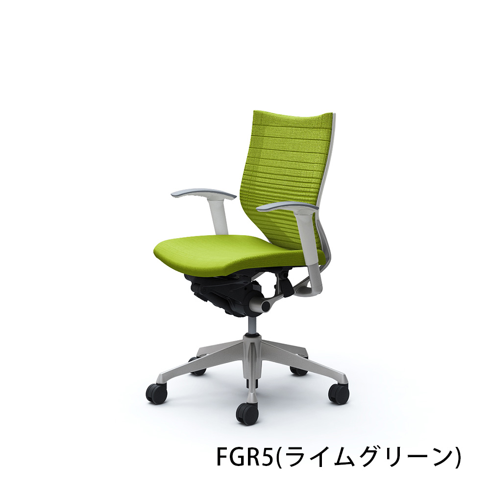 「バロンチェア CP83DW-FGR」ローバック 座面/クッション 背/グラデーションサポートメッシュ フレーム/シルバー ボディーカラー/ホワイト アジャストアーム 張地全6色【受注生産品】okamura(オカムラ)