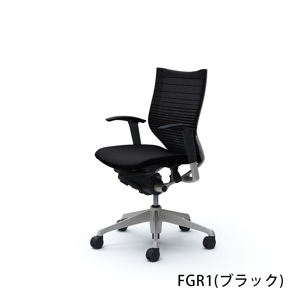 「バロンチェア CP83DR-FGR」ローバック 座面/クッション 背/グラデーションサポートメッシュ フレーム/シルバー ボディーカラー/ブラック アジャストアーム 張地全6色【受注生産品】okamura(オカムラ)