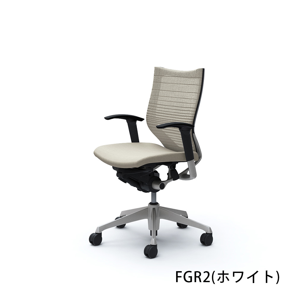 「バロンチェア CP83DR-FGR」ローバック 座面/クッション 背/グラデーションサポートメッシュ フレーム/シルバー ボディーカラー/ブラック アジャストアーム 張地全6色【受注生産品】okamura(オカムラ)