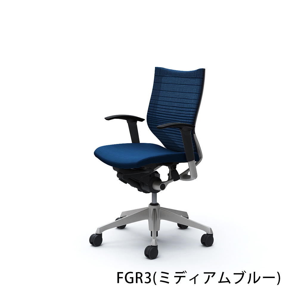 「バロンチェア CP83DR-FGR」ローバック 座面/クッション 背/グラデーションサポートメッシュ フレーム/シルバー ボディーカラー/ブラック アジャストアーム 張地全6色【受注生産品】okamura(オカムラ)