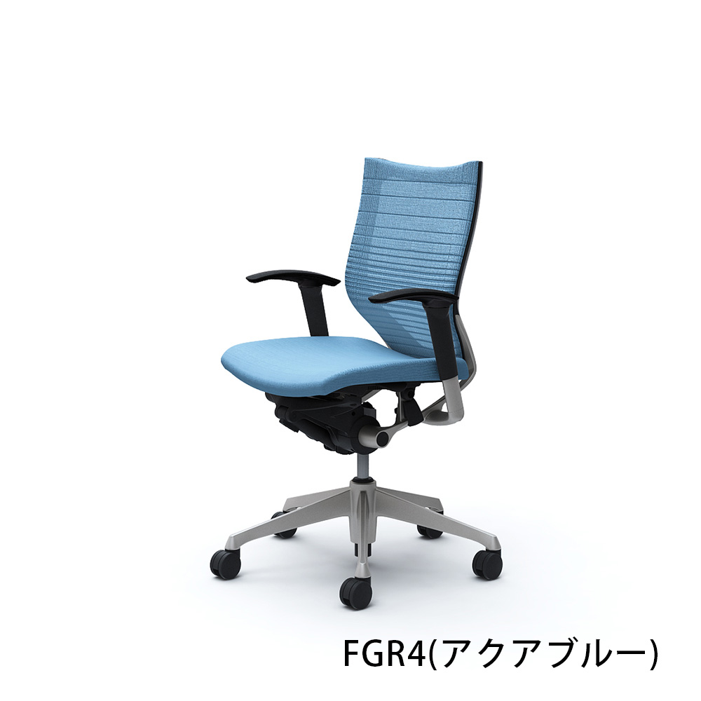 「バロンチェア CP83DR-FGR」ローバック 座面/クッション 背/グラデーションサポートメッシュ フレーム/シルバー ボディーカラー/ブラック アジャストアーム 張地全6色【受注生産品】okamura(オカムラ)