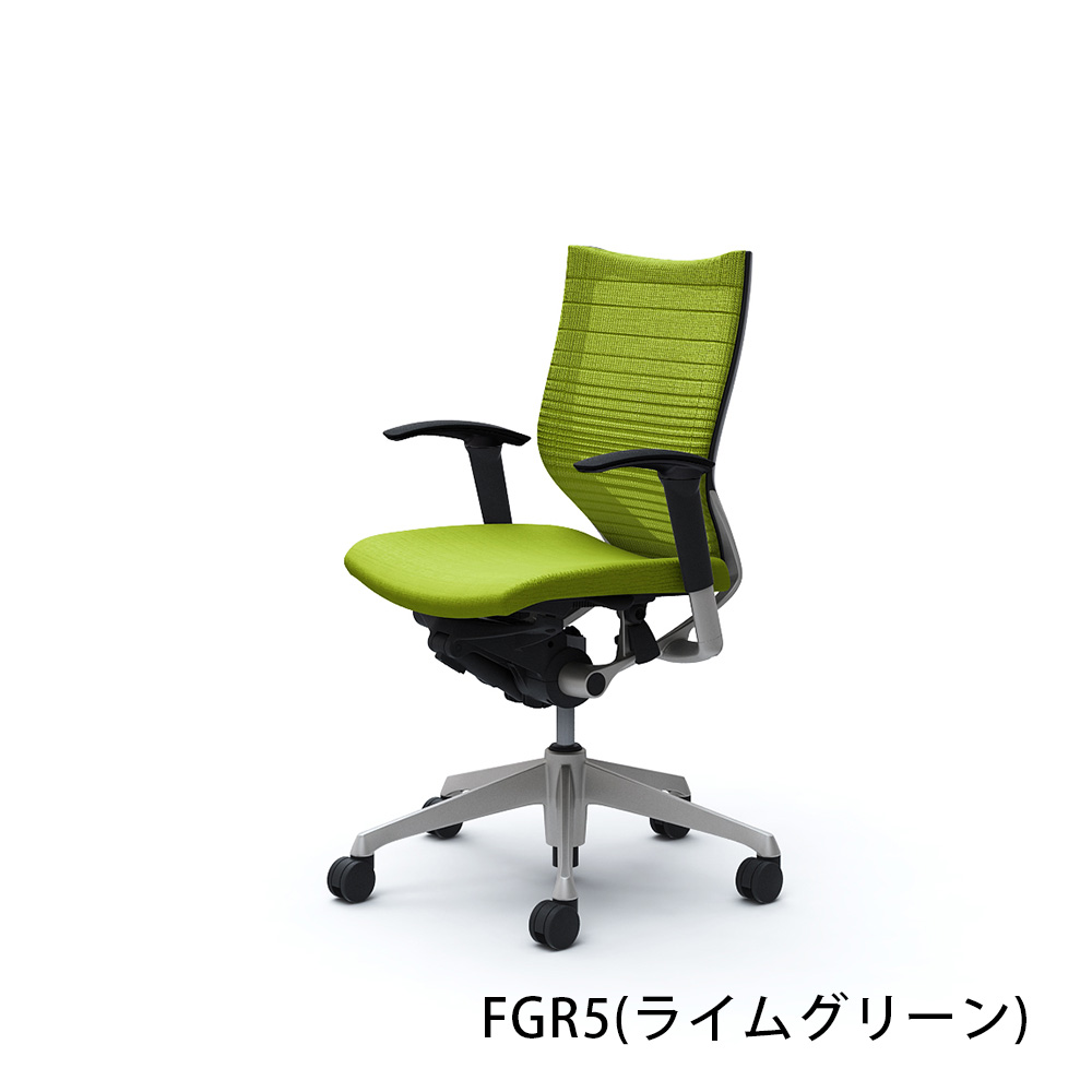 「バロンチェア CP83DR-FGR」ローバック 座面/クッション 背/グラデーションサポートメッシュ フレーム/シルバー ボディーカラー/ブラック アジャストアーム 張地全6色【受注生産品】okamura(オカムラ)