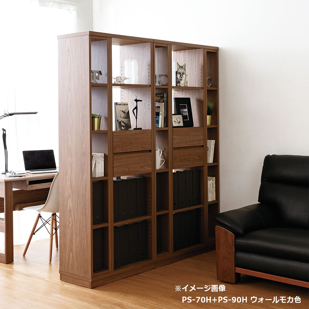 小島工芸　パーテーションシェルフ「PS-70H WH/WH」幅70cm ハイタイプ  ウッディホワイト色