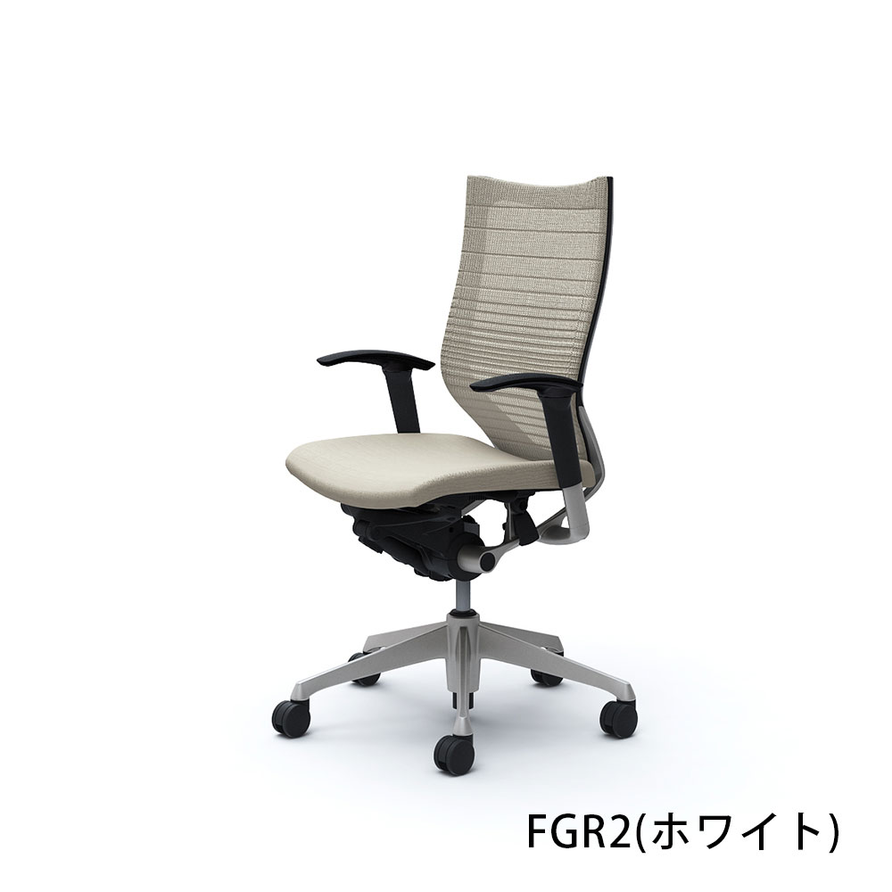 「バロンチェア CP85DR-FGR」ハイバック 座面/クッション 背/グラデーションサポートメッシュ フレーム/シルバー ボディーカラー/ブラック アジャストアーム 張地全6色【受注生産品】okamura(オカムラ)