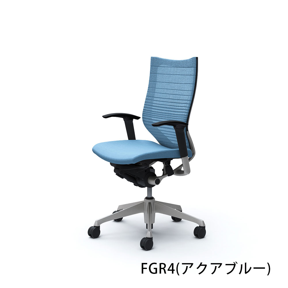 「バロンチェア CP85DR-FGR」ハイバック 座面/クッション 背/グラデーションサポートメッシュ フレーム/シルバー ボディーカラー/ブラック アジャストアーム 張地全6色【受注生産品】okamura(オカムラ)